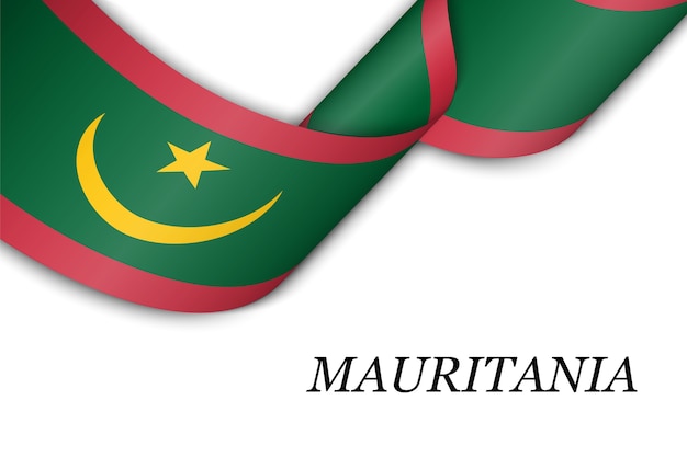 Wellenband mit Flagge von Mauretanien.