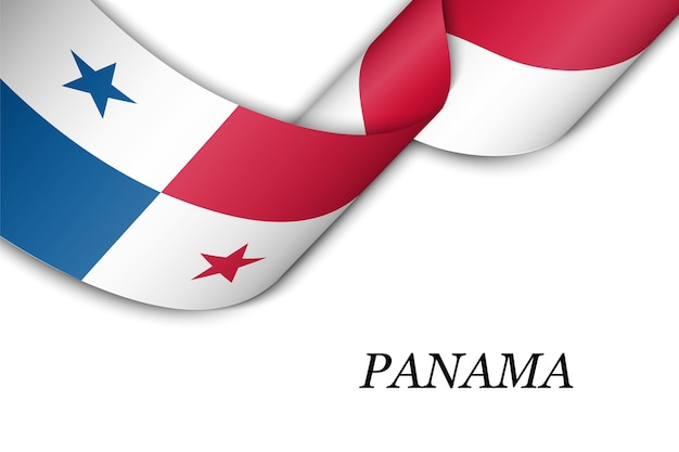 Wellenband mit flagge von panama.