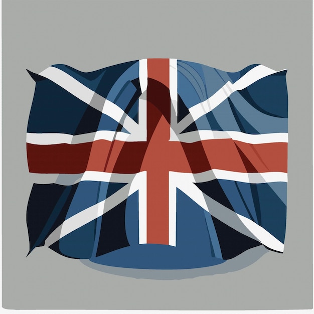 Wellenflagge unabhängigkeitstag vereinigtes königreich großbritannien vektorillustration