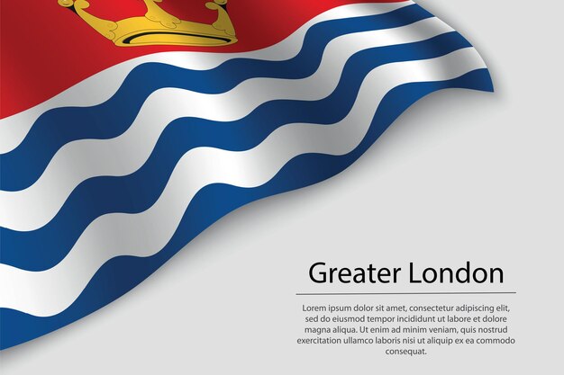 Wellenflagge von greater london ist eine grafschaft von england banner- oder bandvektorvorlage