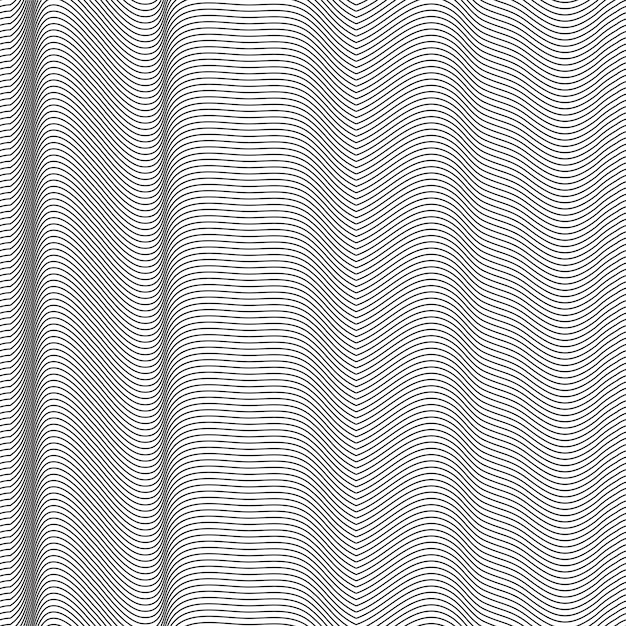 Vektor wellenförmiges abstraktes nahtloses hintergrundmuster. schwarz und weiß. wellen