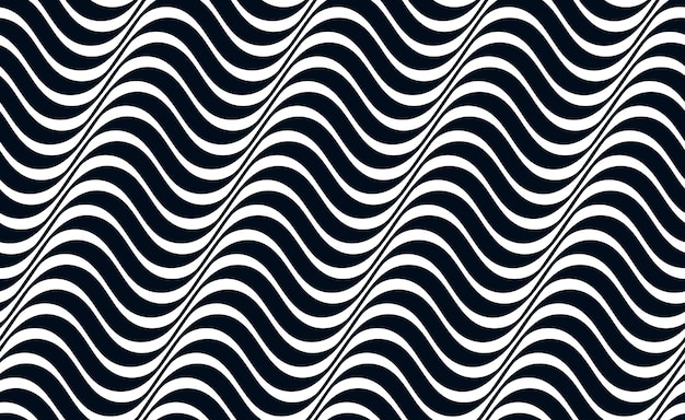 Wellenhafte Linien Wasser nahtloses Vektormuster 3D-dimensionaler endloser Hintergrund Tapetendesign Bild geometrische Streifen gekrümmte bearbeitbare Textur