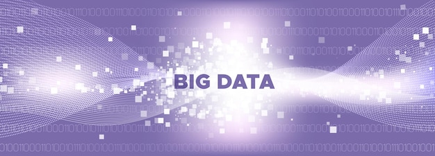 Wellenhintergrund mit big-data-partikelbewegung