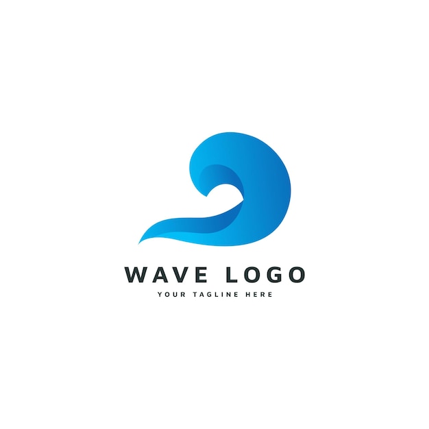 Wellenwasser meer logo design illustration 2