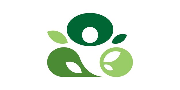 Vektor wellness-logo-design kombination von persönlichkeitsformen mit pflanzen fitness gesundheit