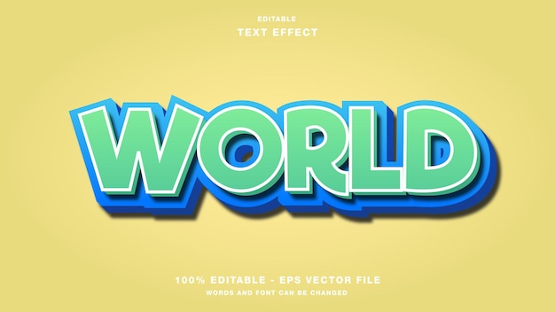 Welt 3D bearbeitbarer Texteffekt