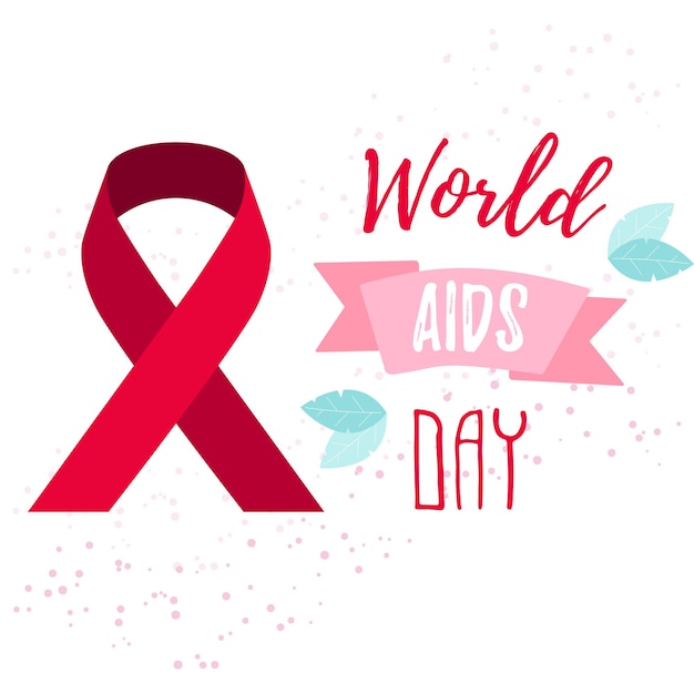 Vektor welt-aids-tag aids awareness red ribbon