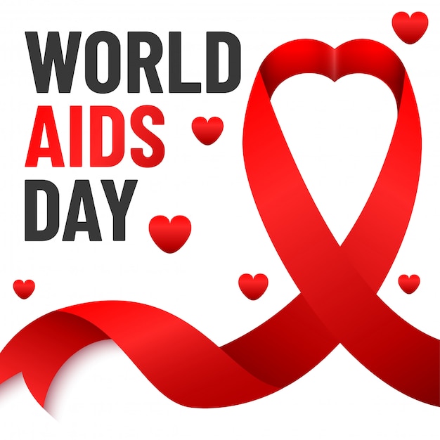 Welt-aids-tagesbanner. aids awareness red ribbon.