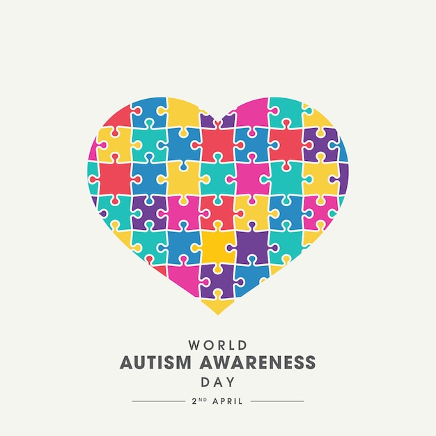 Welt-autismus-bewusstseinstag mit karten-handpuzzle, kreativem poster und banner