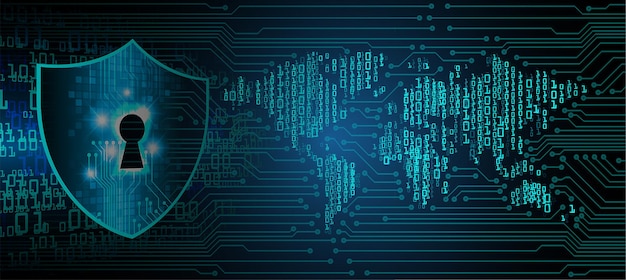 Welt binäre Leiterplatte Zukunftstechnologie blau hud Cyber-Sicherheitskonzept Hintergrund