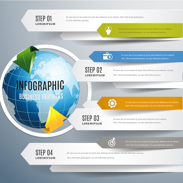 Welt moderne Pfeil Infografik.