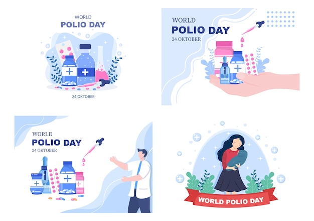 Welt-polio-tag-hintergrund-vektor-illustration