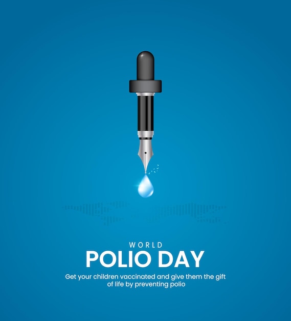 Welt-Polio-Tag Kreatives Konzept für den Welt-Polio-Tag Design für Bannerplakat 3D-Illustration