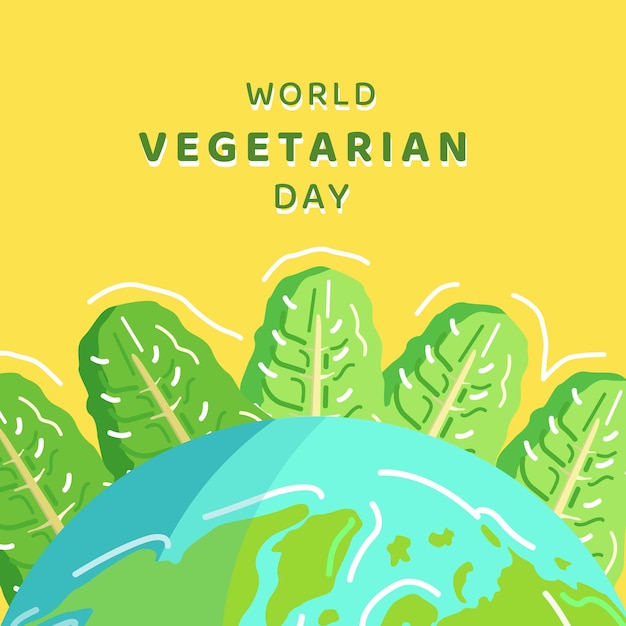 Welt-vegetarier-tag-illustrations-banner