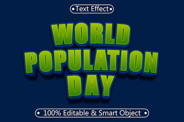 Weltbevölkerungstag editierbare 3-dimensionale prägung im modernen stil