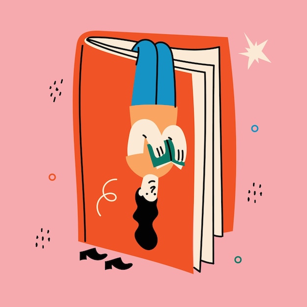 Weltbuchtag Grafiken Buchwoche Veranstaltungen Moderne flache Vektorkonzept Illustration von Lesern
