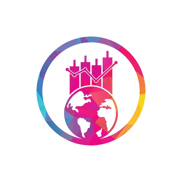 Weltfinanz-logo-designkonzept designvorlage für das vektorlogo der weltstatistik