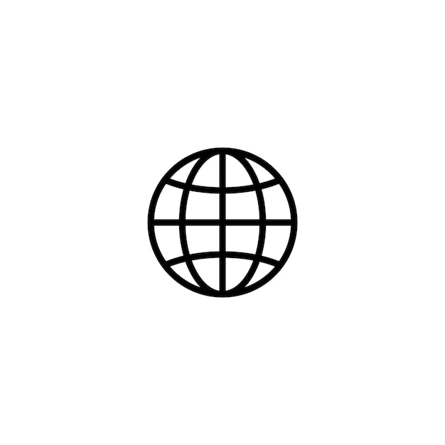 Weltglobus-Linien-Symbol Vektor-Erde globale Landkarte Planeten-Liniensymbol