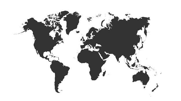 Weltkarte auf Vektordarstellung Weltkartenvorlage mit Kontinenten Nord- und Südamerika Europ
