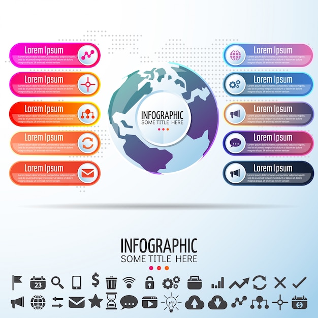 Weltkarte infografik design