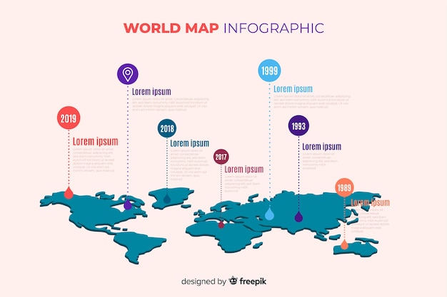 Weltkarte professionelle infografik