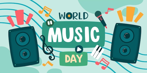 Weltmusiktag, Begriff, Plakat, Vektor, Illustration