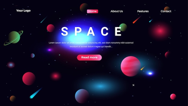 Weltraum-Website-Banner-Illustrationsvektor