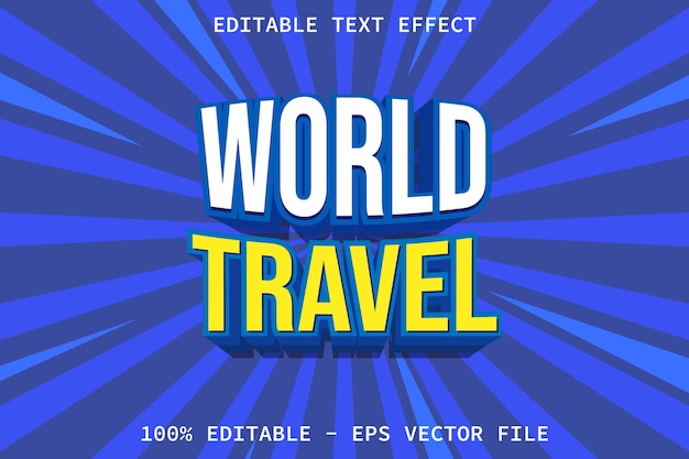 Weltreisen mit bearbeitbarem texteffekt im modernen stil