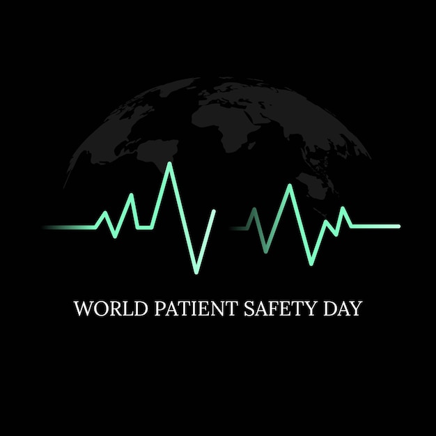 Welttag der Patientensicherheit Konzeptdesign mit Herzfrequenzillustration