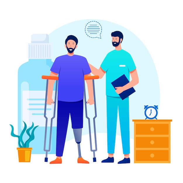 Welttag der Physiotherapie, medizinisches Erholungsvektorkonzept