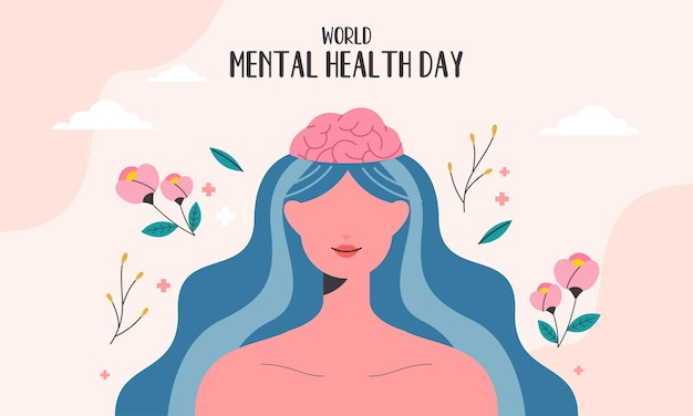 Welttag der psychischen Gesundheit Vektor Hintergrund