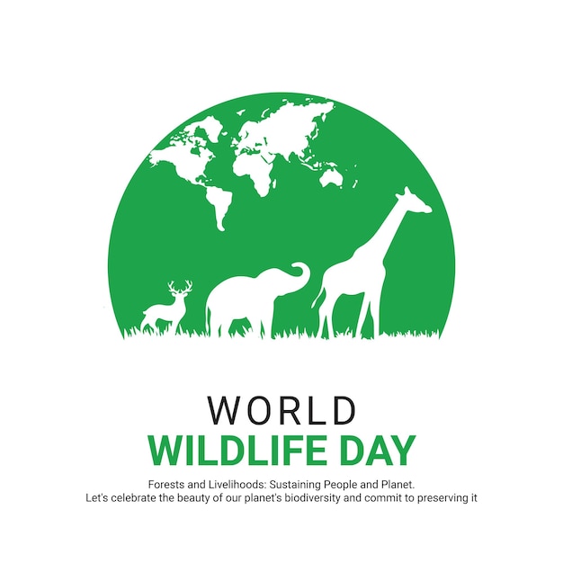 Welttag der Wildtiere Banner Vektor-Illustration Vektor wilde Tiere