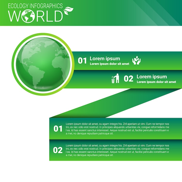 Weltumweltschutz-grüne energie-ökologie infographics-fahne mit kopienraum