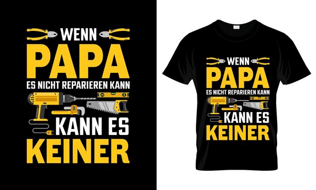 Wenn Papa Es nicht Reparieren Kann, buntes grafisches T-Shirt-T-Shirt-Druckmodell