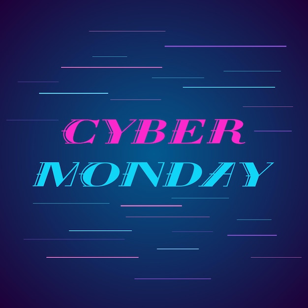 Werbebanner für den cyber-montag. vektor dekorative typografie. dekorativer schriftstil. lateinische schrift für überschriften. trendige werbung für grafische poster, banner, einladungstexte