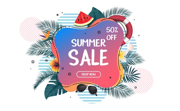 Werbebanner für den Sommerschlussverkauf