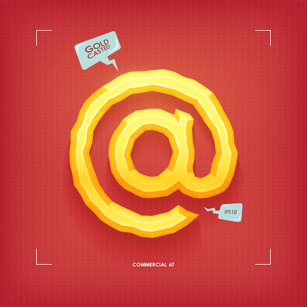 Werbung bei Symbol. Goldenes Juwel Schriftelement. Gold gegossen. Illustration.