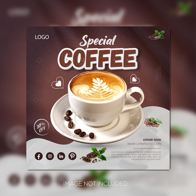 Werbung für die Getränkekarte des Cafés in den sozialen Medien