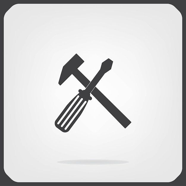 Werkzeug-einstellungen-symbol vektor-illustration auf grauem hintergrund eps 10