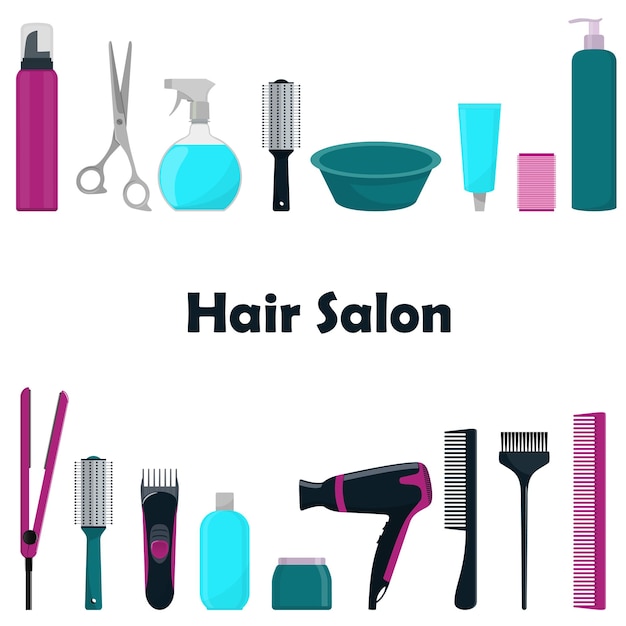 Werkzeuge und kosmetische Produkte für die Haarpflege Professionelle Friseurwerkzeuge