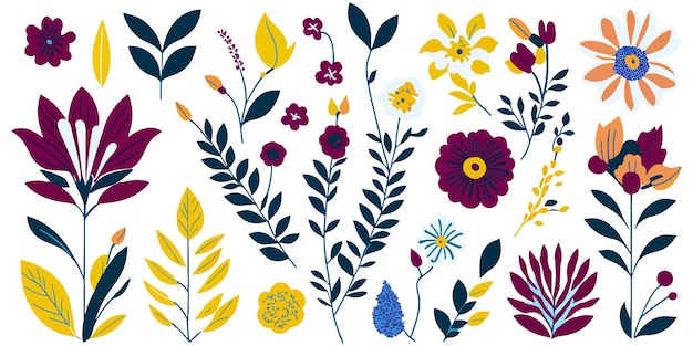 Werten Sie Ihren Stil mit einer atemberaubenden Sammlung einfacher und eleganter floraler Elemente auf