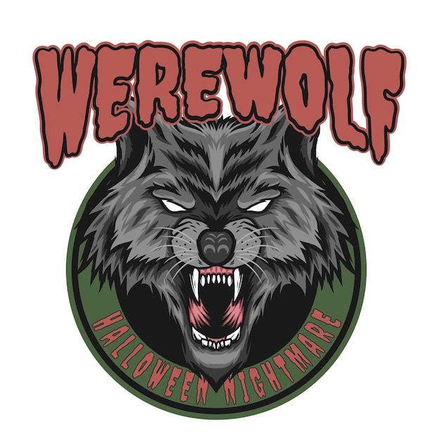 Vektor werwolf-design für halloween