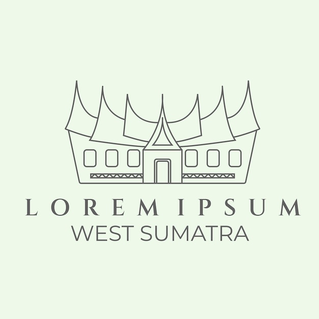 West sumatra traditionelle minimalistische strichzeichnungen