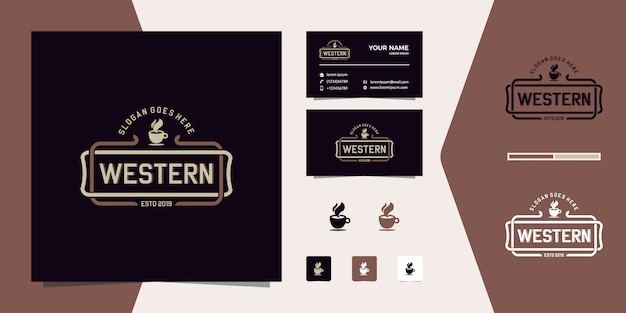 Western coffee logo vintage emblem