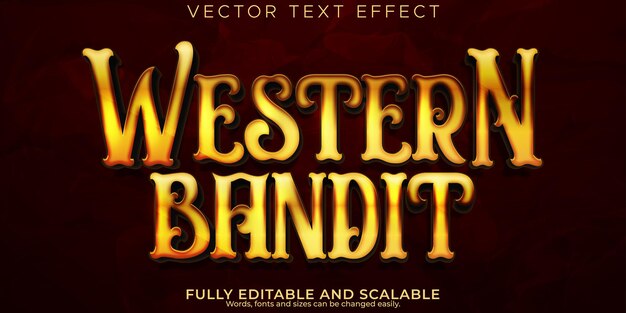 Westlicher Texteffekt editierbarer Cowboy und wilder Textstil