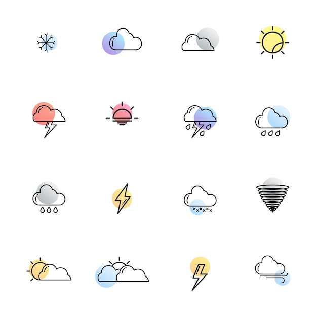 Vektor wetterillustrationssatz