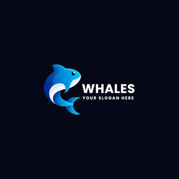 Whale gradient logo icon illustration
