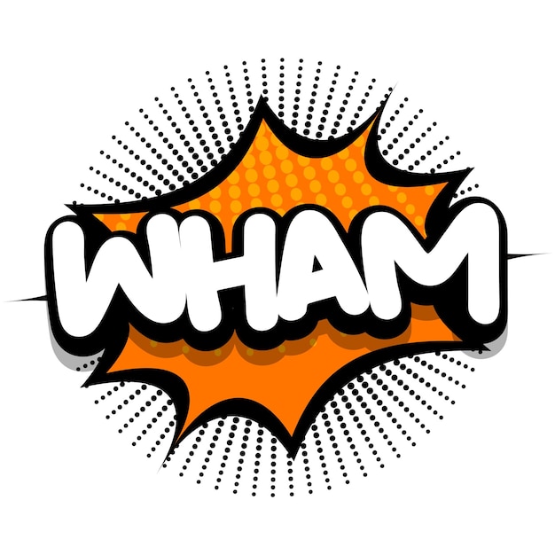 Wham Comic-Explosionsblasen-Vektorillustration