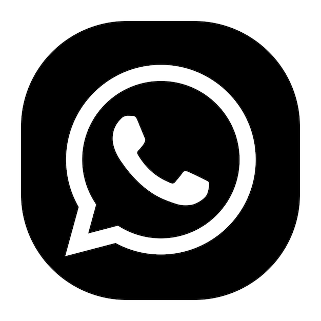 Whatsapp-app-vektor-symbol mit schwarz-weißer farbe