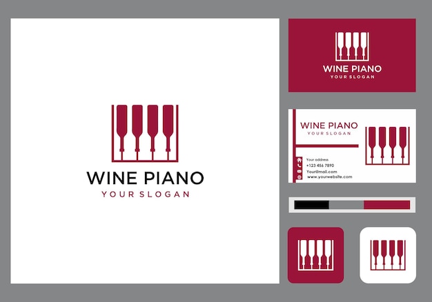 Whine-Piano-Logo und Visitenkarten-Symbol